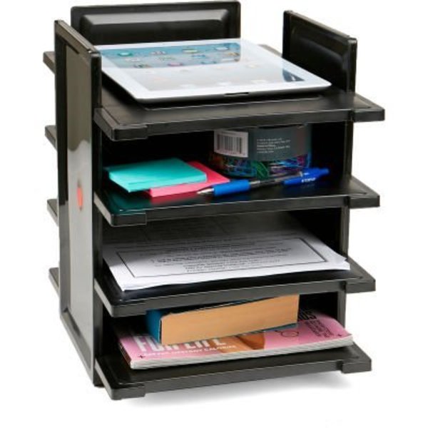 Ems Mind Reader. Mind Reader 4-Tier Desktop Document and Folder Tray Organizer, Black FLEXT4-BLK